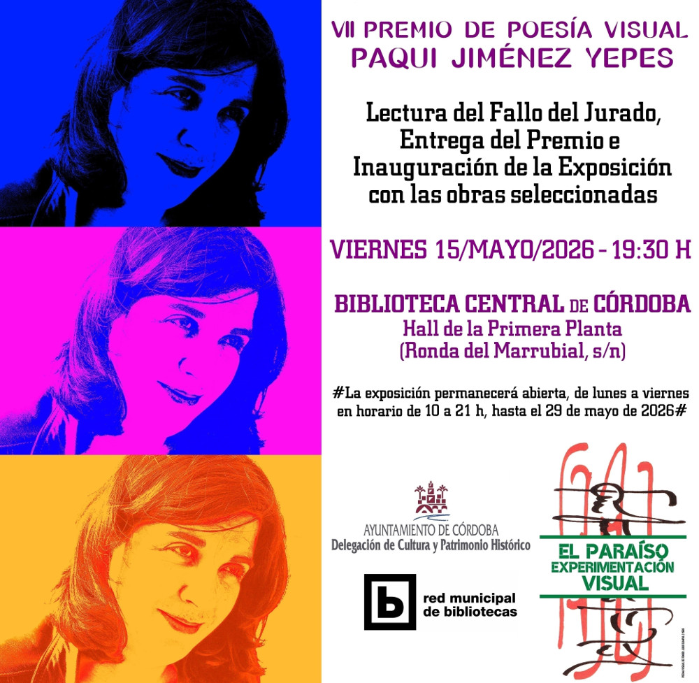 CARTEL ACTO ENTREGA VII PREMIO DE POESÍA VISUAL PAQUI JIMÉNEZ YEPES 15-V-2026 3