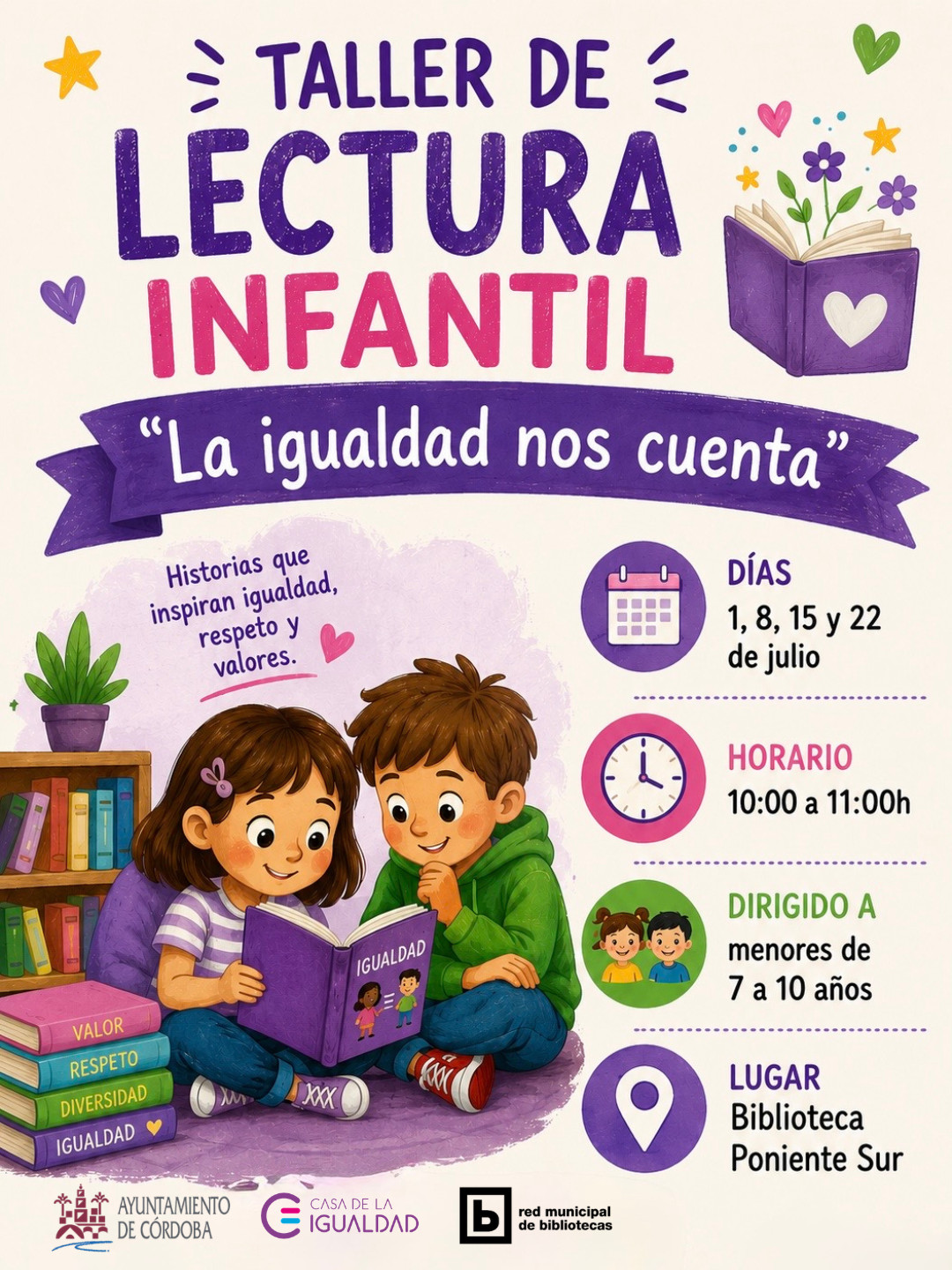 Cartel Taller de lectura Poniente Sur