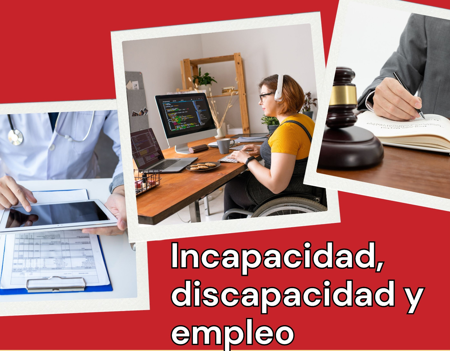 Incapacidad discapacidad y empleo cartel pequeño